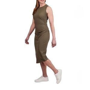 Tuff Veda Green Midi Dress Stretch Ribbed Active Dress Women's Size XL NEW
